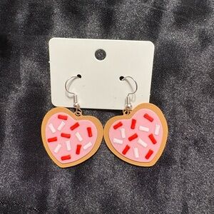 Pink and Red Heart Earrings